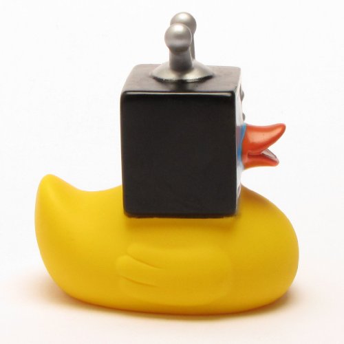DUCKSHOP | Fernseh-Badeente | Quietscheente | L: 7,5 cm - 2