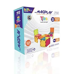 KIPA MagPlay Magnetic Tiles and Blocks 16 pcs Starter Pack Building Educational Toys for Kids Children for Great Learning, Fun Times with Friends