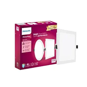 PHILIPS 15W Square AP Plus UltraGlow LED DL Recessed LED Panel Ceiling Light (Pack of 1, Cool Day Light) (929002629401-Pk1)