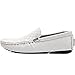 Produktbild BEVEMON Herren Casual Bootsschuh Slip on Leder Loafer Leichte Breathable Fashion Sneakers (40 EU, Weiß)