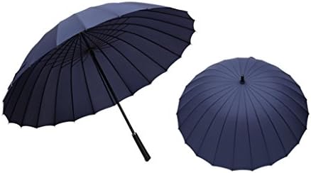Double Oversized Reinforcement 24 Bone Business Windproof Black Long Shank Umbrella Men Outdoors Straight Umbrella ( Color : Navy )