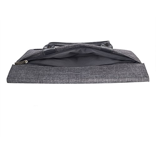 Arvok 15-15,4 Zoll MacBook Pro/Retina Tasche Hülle Schutzhülle Laptoptasche Laptophülle Huelle Aktentasche Canvas-Gewebe Mit PU Leder LaptopSleeve Mit Griff Reißverschluss-Tasche Für Ultrabook/Ultra Slim Netbook/ Tablet , Grau - 5