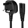 Figure 8 Power Cord 3M- 2 Pin IEC C7 Universal UK Plug Power Cable for PS4 PS5 Xbox Samsung LG Philips Toshiba Sony Sharp Panasonic HP LED Flat TV UK Wall Cable 3M