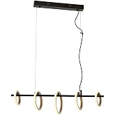 Avonni AV-60359-5Y-BSY Sarı/Siyah Boyalı Modern Avize LED Metal Pleksi 80x20cm