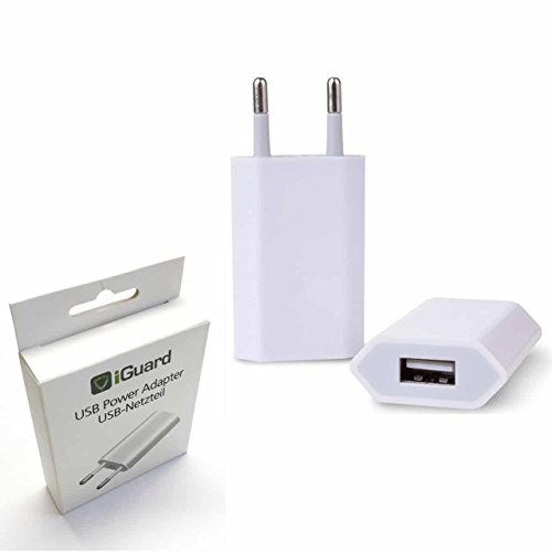 [SET] Original Apple Lightning Kabel Ladekabel 1,2m + Netzeil iGuard Weiss geeignet für Apple iPhone 5 5S 6 6S 7 PLUS / ZERTIFIZIERT MFI / Cable / Stromadapter 5W 1A - 2