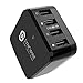 Produktbild USB Netzteil Syncwire USB Ladegerät - 6,8A 34W 4-Port Reiseadapter mit EU / UK / US Reise Adapter für iPhone, Samsung Galaxy, iPad, Smartphone, Tablet, Powerbank - Schwarz