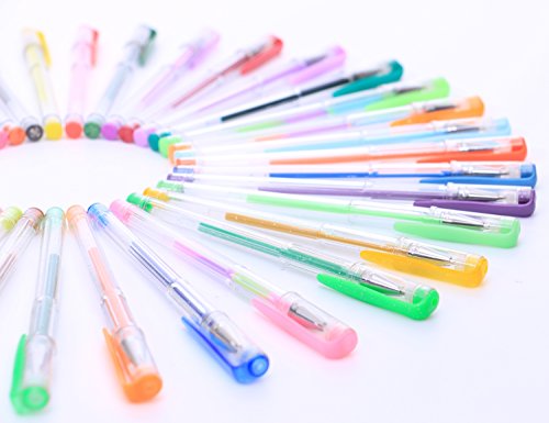 Lineon Gelstifte 108 Art von Farben Gelschreiber Set (Glitzer Neon Metallic) Gelroller Stifte Set Gel Pen Set für erwachsene Malbuch - 6