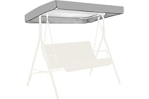 URFEDA Ersatzdach Gartenschaukel Universal Hollywoodschaukel Sonnendach für Hollywoodschaukel wasserdichte Dach-Plane für Garten-Schaukel Dachplane Ersatzdach für Außenterrassen, Rasenflächen Grau