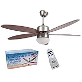 ventilador de techo a 5 aspas con lámpara y mando a distancia para el control a distancia. entilador de techo a 5 aspas con lámpara y mando a distancia para el control a distancia.