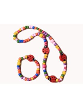 KINDER Marienkäfer Perlen Halskette und Armband Set - PARTY Wundertüten Inhalt, strumpf füllstoffe, geschenke...