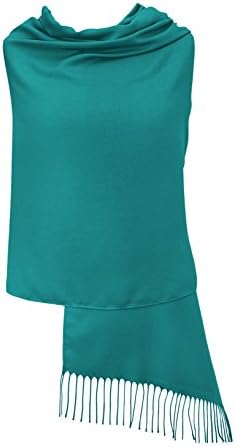Light Teal Pashmina Shawl – Super Soft Touch – Made in Italy – Wrap Scarf Stole – Exclusive from Pashminas &amp; Wraps of London, 22 Luxurious &amp; Gorgeous Stunning Block Colours To Choose From