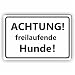 Produktbild ACHTUNG! freilaufende Hunde! / T-019 (30x20cm Schild)