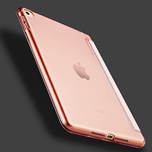 iPad Mini 4 Hülle Auto aufwachen / Schlaf Funktion Ledertasche Leichtgewicht Anti-Kratzer Schutzhülle mit durchschaubar Rückseite Abdeckung für iPad mini 4 (Rose Gold) - 5