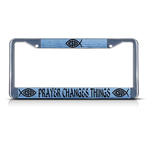 Preisvergleich Produktbild Gebetswechsel-Things Religiöse Christus Robustes Metall Kennzeichenrahmen Anhänger perfekt für Männer Frauen Auto Garadge Dekor