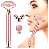 Face Massager Face Roller Rose Quartz Face Massager 3-in-1 Gift Set Skin Care Tool for Anti-Aging & Anti-Wrinkle It is Best t
