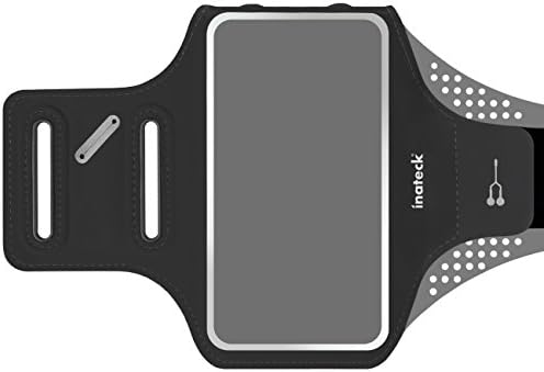 iPhone 7 Armband, Inateck Running Sweatproof Sport Armband Case Cover Holder with Extra Adjustable-Length Extention Band &amp; Key Slots Holder Pocket for iPhone 7/6/6s/5 and More Phones up to 5.1in.-Black