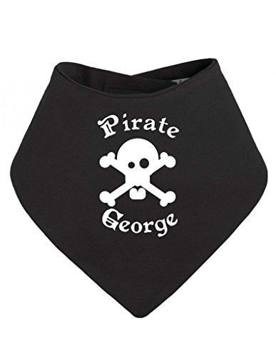 Personalised Pirate Name Skull And Crossbones Customise With Name Bandana Baby Bib