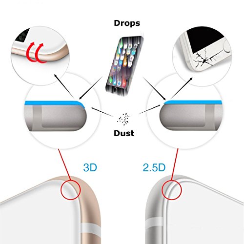 MarvTek Full Cover Vidrio Cristal Templado Completo curvo 3D para
iPhone 6 6s 4 7 3D Touch Compatible Protector de Pantalla Completa 3D
para iPhone 6 6s 4 7 Blanco