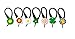 7 pcs Small Flowers # 2 Soft Zipper Pull Charms for Backpack Bag Pendant Jacket