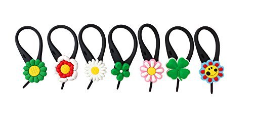 7 pcs Small Flowers # 2 Soft Zipper Pull Charms for Backpack Bag Pendant Jacket