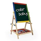 Pizarra doble cara Play&Learn, por un lado pizarra negra y por otro pizarra blanca magnética, medidas: 40 x 36.5 x 68 cm