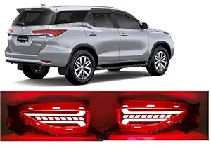 PRIKNIK Car Rear/Back Reflector LED Brake Light Bumper Drl with wiring Compatible with Toyota Tuner 2016-2018 (Red) Set of 2 Pcs