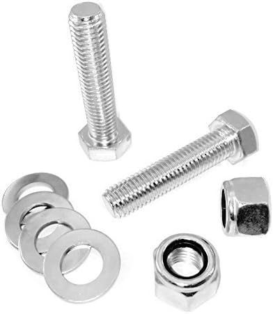 M14 x 60mm Set Screw Kit with Nylon Insert Nuts & Plain Washers Pack of 2.(Free UK Standard Delivery)