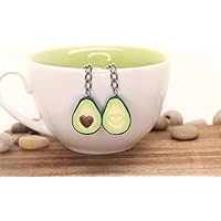 Avocado Friendship keychains - Avocado Schlüsselbund, Schlüsselanhänger, Miniature food jewelry - avocado keychain - BFF gift - BFF jewelry - Friendship jewelry, birthday gift