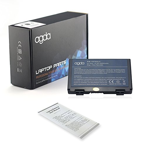 AGDA® Laptop Battery for ASUS A32-F82 A32-F52 L0690L6 X50 K40 K50 K70 K61 Pro79 X5C X70A 10.8V5200mah /56WH Black 18 month warranty - 5