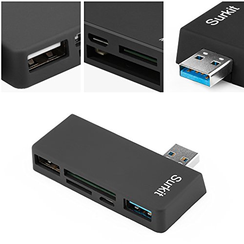 Surface Pro Hub Adapter / Kartenleser, High Speed USB 3.0 Transport und USB 2.0 für Maus oder Tastatur mit SD (HC) Kartensteckplatz und TF Kartenleser für Microsoft Surface Pro 3/4 - 5