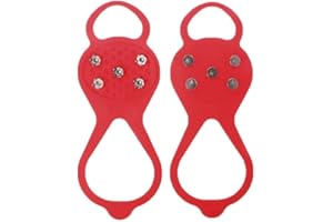 Ducomi Crampons de neige pour chaussures et bottes avec 5 crampons antidérapants – Crampons avec dents pour chaussures d'hiver homme femme, montagne, alpinisme, randonnée et escalade