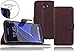 Produktbild Burkley Samsung Galaxy S7 Edge (G935F) Premium Vintage / Retro Look Echt Leder Handy-Tasche Schutz-Hülle Book Case Cover mit Kartenfächer und Standfunktion in kaffee braun
