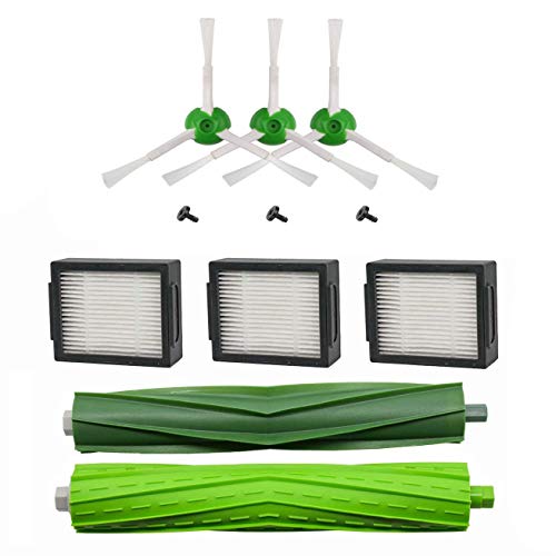 MaxDirect Kit Repuesto de Accesorios para iRobot Roomba i7 i7+ E5 E6 E7 - Pack kit de Cepillos Laterales, Rodillos y Filtros Hepa.