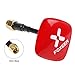 Price comparison product image HankerMall FPV Antenna Foxeer Echo Patch Cable Version 5.8G Antenna 8DBi High Gain Panel SMA MALE Antenna RHCP for FPV RC Drone Multicopter Red