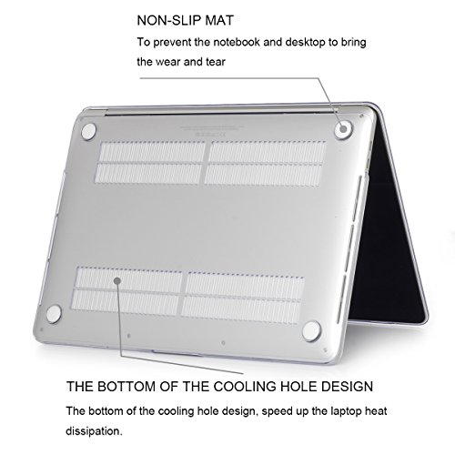 MacBook Pro 13 Hülle 2016,Fodlon ® Matt Serie Ultra Slim Hartschale Tasche Schutzhülle Case für Apple MacBook Pro 13 Zoll mit Retina Display (A1706 / A1708) -Transparent - 5