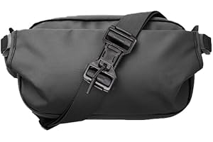 GATMOVE Bauchtasche 4L, Sling Bag mit Magnetismus Karabiner, Wasserdicht Crossbody Bag | Brusttasche | Schultertasche, Umhängetasche für Reise, Sport & Outdoor Aktivitäten | Herren Damen -Schwarz