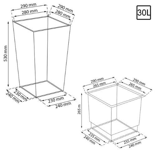 Dekoratives 3er Set Blumenkübel Blumentopf weiß glänzend Pflanzeinsatz Coubi Serie - 5