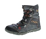  Leder Winter Stiefeletten TMA Damen Knöchel Schuhe gefüttert Schwarz Stiefel Knöchelschuhe Gr. 37