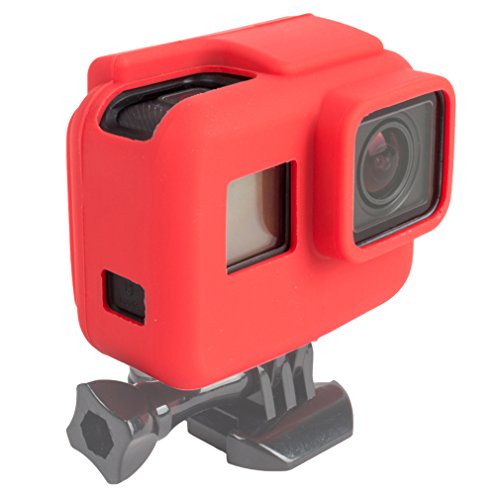 First2savvv rojo Funda Protectora De Gel De Silicona Para GoPro Hero 5 6 Black Frame Marco - GO5-GJT-BB08
