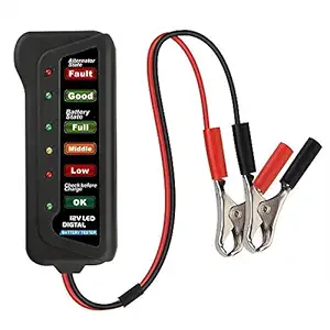 Lukzer 12V Digital Battery Tester Alternator for Vehicles with 6 LED Lights