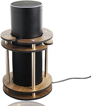 Wood Grain Stand for Amazon Echo Speaker (Walnut) – GTIMES Mount for Alexa Enhanced Strength &amp; Stability – Smart Home Decor