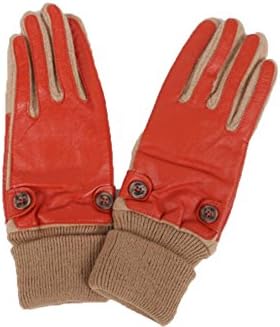 LQABW Cute Warm Fashion Sheepskin Gloves Lady Fingering Driving Gloves,Camel
