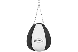 Bad Company Wrecking Ball en cuir synthétique I Sac de frappe à boule rempli avec chaîne en acier robuste à quatre points