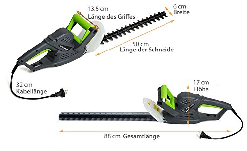SCHTER Elektrische Heckenschere Schwertlänge, 520 W, 50 cm Strauch, 1 Stück, grau-grün, STELENOZYC520W - 5