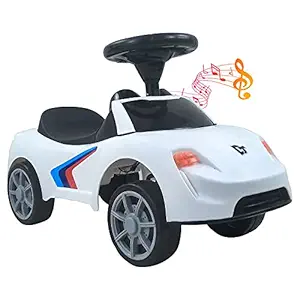 Dash F1 Musical Ride on Car with Front and Rear Lights in Different Colors, Steering Drive, Perfect for Kids (1 to 3 Years , White)