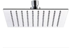 Yosoo 8-calowa głowica prysznicowa ze stali nierdzewnej, wyjątkowo cienka głowica prysznicowa z deszczownicą, deszczownica (kwadrat)