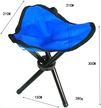 SMO 21*21*30 Portable Folding Tripod Garden Outdoor Camping Picnic Fishing Mini Stool Oxford Cloth Steel Stands (Blue)