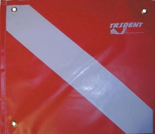 Trident 14in x 16in Vinyl Dive Flag with Brace for Scuba Diving or Snorkeling