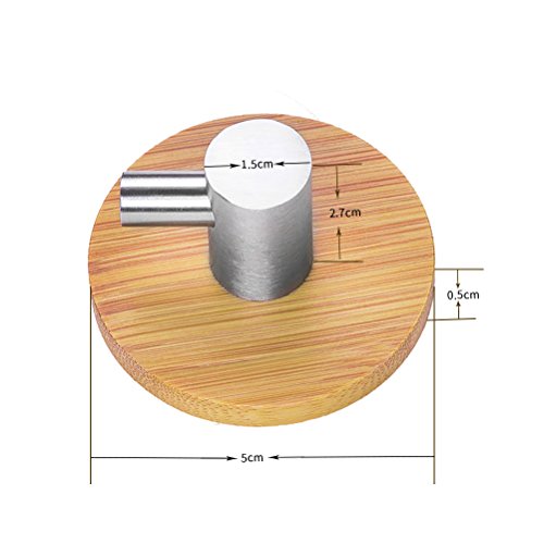 Klebehaken 8/Pack Bambus Mantel Handtuch Haken Kleiderbügel Edelstahl - 4