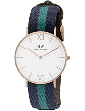 Daniel Wellington Damen-Armbanduhr Grace Warwick Rosegold Analog Quarz Nylon 0553DW